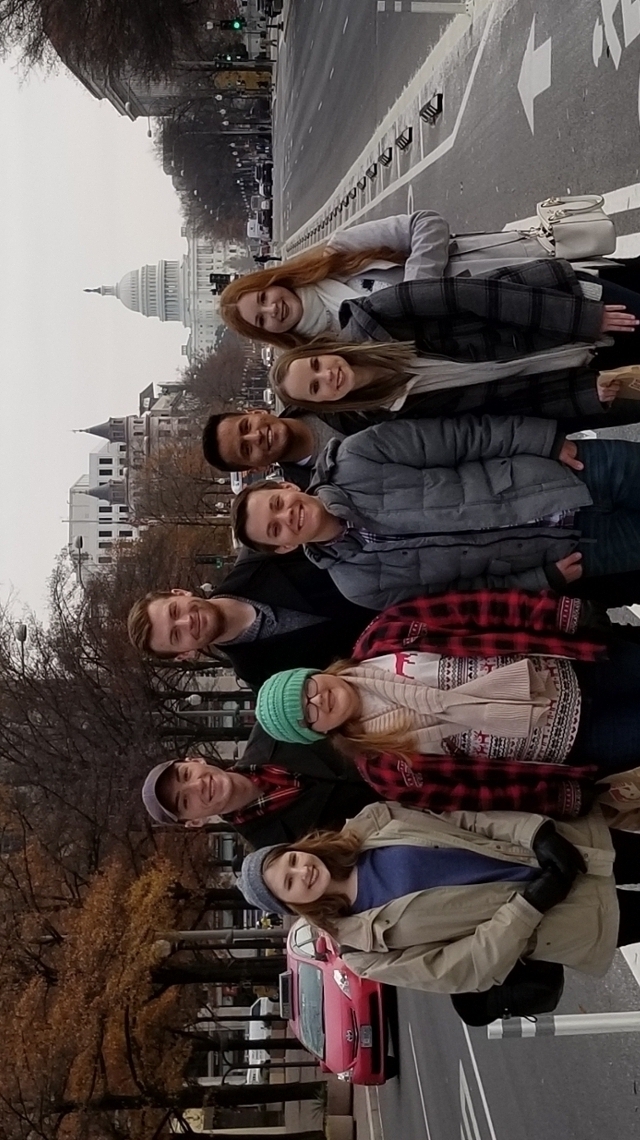 Students in front of the Capitol Building